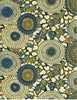 771-987C  Yuzen Chiyogami--Green and dark blue circular motifs on a cream background