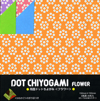 Double-Sided Dot Chiyogami Flower 6" 36 Sheets