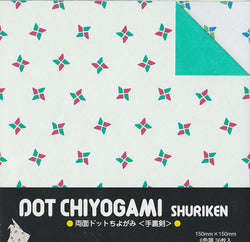 Double-Sided Dot Shuriken (throwing stars) Chiyogami 6" 36 Sheets