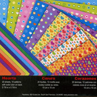 Double-sided Hearts 10 patterns; color back; 20 Sheets