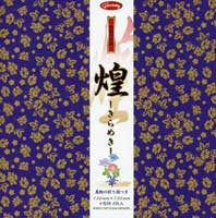 Kirameki Washi--gold flowers 6" 8 Sheets
