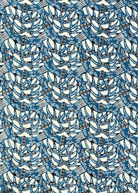 103W Katazome-shi--Blue and black pattern on white background