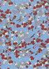 1049C Yuzen Chiyogami--Maroon and white plum blossoms on a traditional blue background