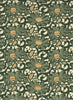 769C Yuzen Chiyogami--Green and gold flower motifs on a cream background.