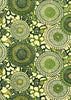 771C Yuzen Chiyogami--Green and dark green circular motifs on a cream background.