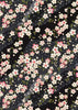 796C Yuzen Chiyogami-- Pink and white cherry blossoms on black background.