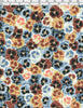 948C Yuzen Chiyogami--An abundance of cheerful, tan, blue, brown and white pansy blossoms litter this paper