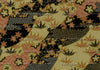 UC11 Urushi Yuzen Chiyogami--traditional pattern of leaves and blossoms in black, gold, copper